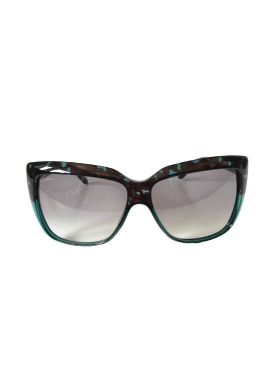 Gucci Oversized Cat Eye Sunglasses Womens Brown Turquoise GG 3585/S Gradient